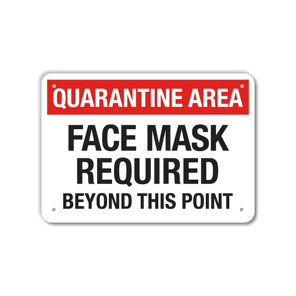 COVID Aluminum Sign, Face Mask Required, 14x10 Reflective
